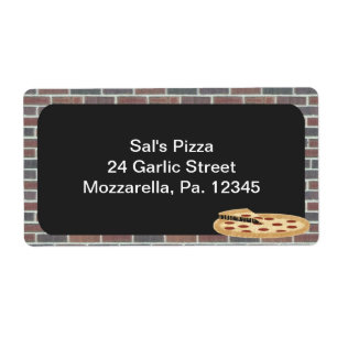 Etiqueta de negocio Pizza