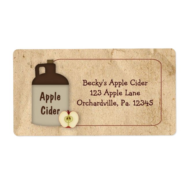 Etiqueta de negocios de Apple Cider (Frente)