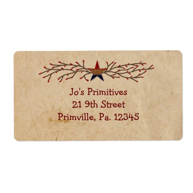 Etiqueta de negocios de Estrella Patriótica (Frente)