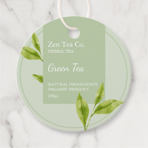 Etiqueta de negocios de té herbal de té verde