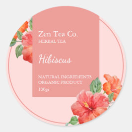 Etiqueta de negocios de té herbal Hibiscus