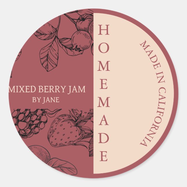 Etiqueta de negocios moderna de Berry Jam (Anverso)