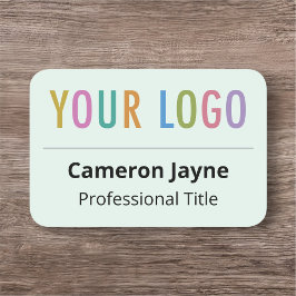 Etiqueta de nombre 3x2 verde claro con esquinas re