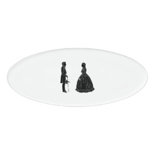 Etiqueta De Nombre abraham lincoln mary todd lincoln silueta baile