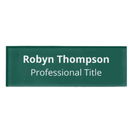Etiqueta de nombre acrílico verde magnético 3x1 pr