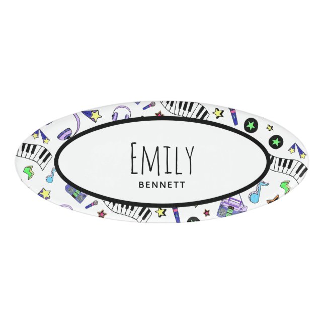 Etiqueta De Nombre Activar la música (Anverso)