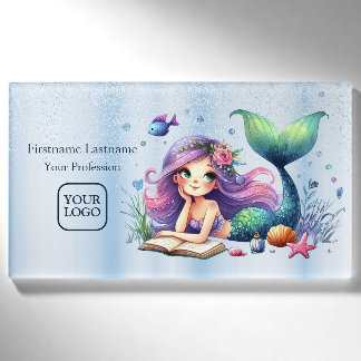 Etiqueta De Nombre Acuarela Mermaid Sea Life Cuto Hermoso
