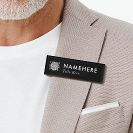 Etiqueta De Nombre Añadir el logotipo Elegante Simple Negrita Negrita