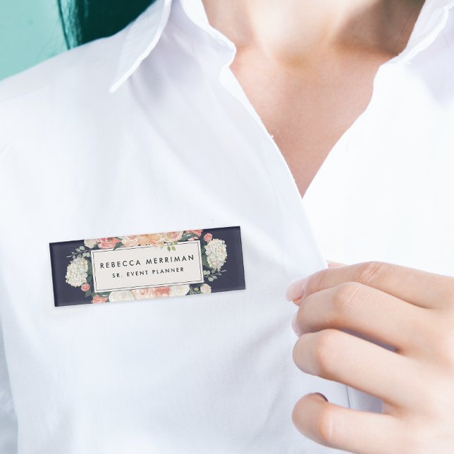 Etiqueta De Nombre Antiguo Rubor Floral y Marina (Subido por el creador)