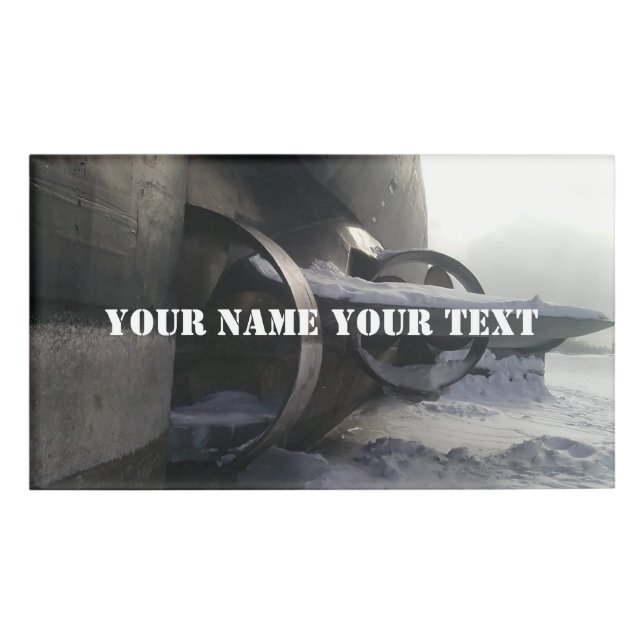 Etiqueta De Nombre Antiguo submarino oxidado (Anverso)