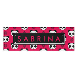 Etiqueta De Nombre Asombroso patrón de Mandala de Kawaii Panda