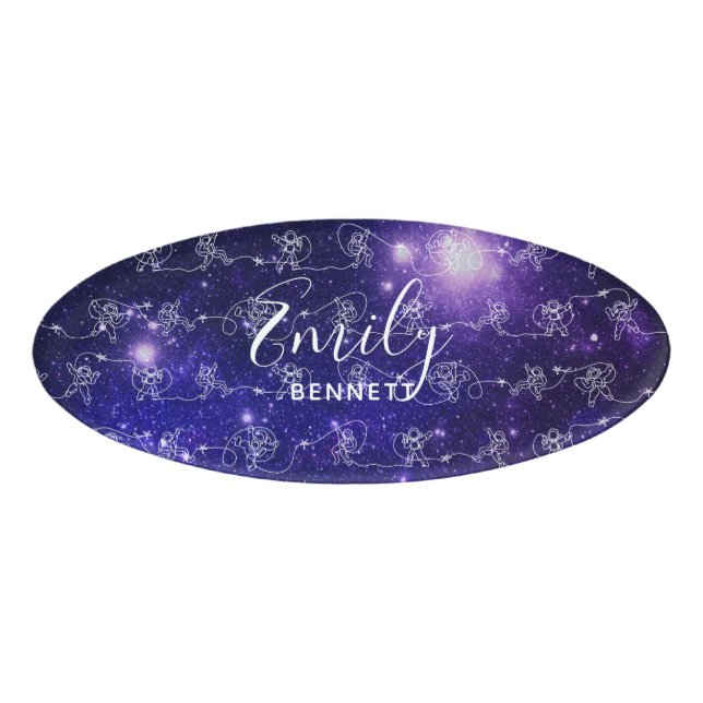 Etiqueta De Nombre Astronauta (Anverso)