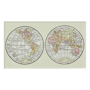 Etiqueta De Nombre Atlas Mundial del Mapa de Viajes de la Tierra 1916