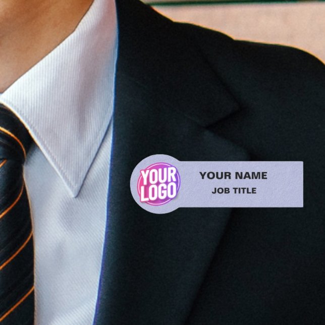 Etiqueta de nombre azul del empleado profesional d (Subido por el creador)