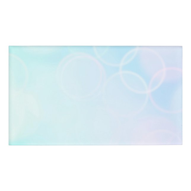 Etiqueta De Nombre Baby Bokeh - Blue (Anverso)