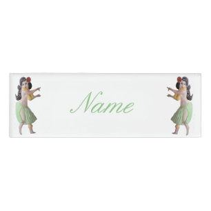 Etiqueta De Nombre Bailarines hawaianos Thunder_Cove
