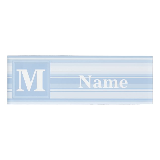 Etiqueta De Nombre Bandas azules monográficas (Anverso)