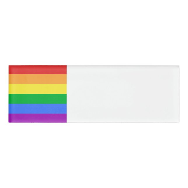 Etiqueta De Nombre Bandera arco iris (Anverso)