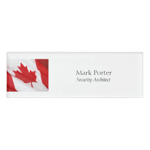 Etiqueta De Nombre Bandera canadiense