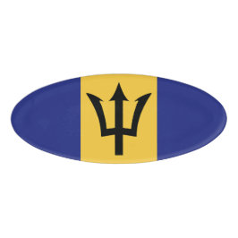 Etiqueta De Nombre Bandera de Barbados