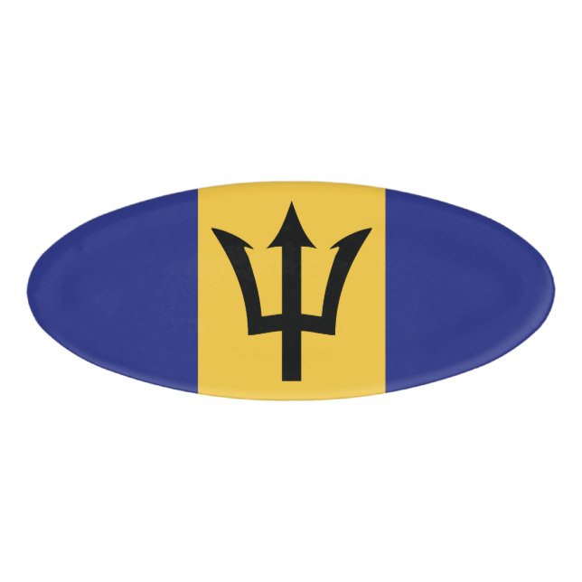 Etiqueta De Nombre Bandera de Barbados (Anverso)
