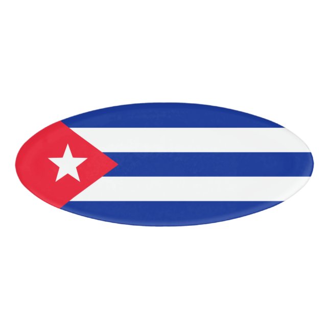 Etiqueta De Nombre Bandera de Cuba (Anverso)