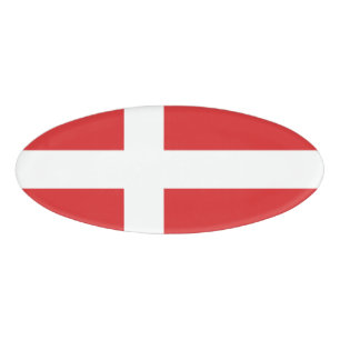 Etiqueta De Nombre Bandera de Dinamarca