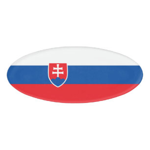 Etiqueta De Nombre Bandera de Eslovaquia