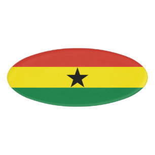 Etiqueta De Nombre Bandera de Ghana