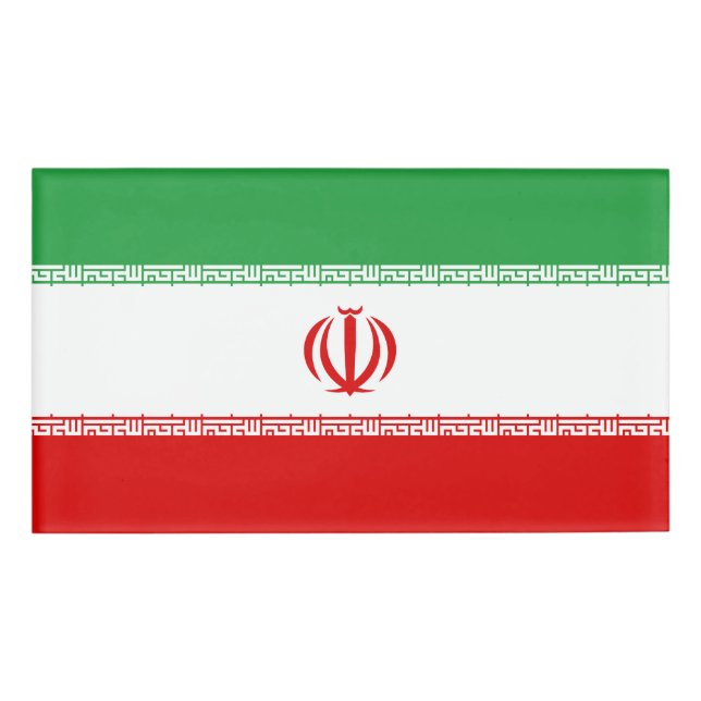 Etiqueta De Nombre Bandera de Irán (Anverso)