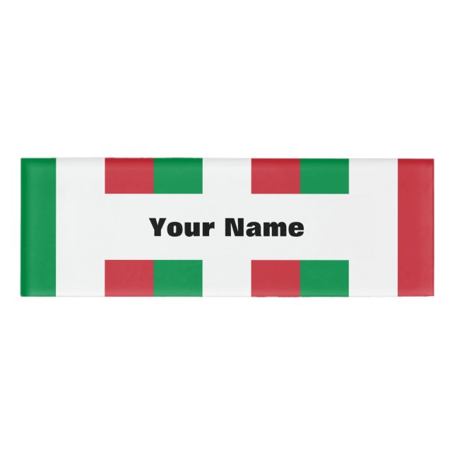 Etiqueta De Nombre Bandera de Italia (Anverso)