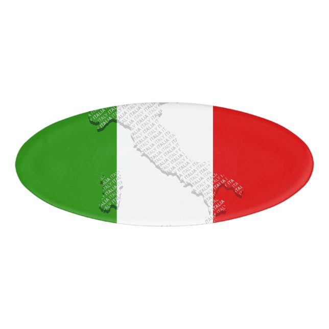 Etiqueta De Nombre Bandera de Italia (Anverso)
