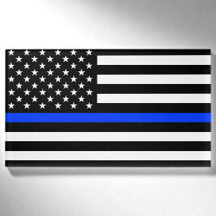 Etiqueta De Nombre Bandera de la policía de la delgada línea azul