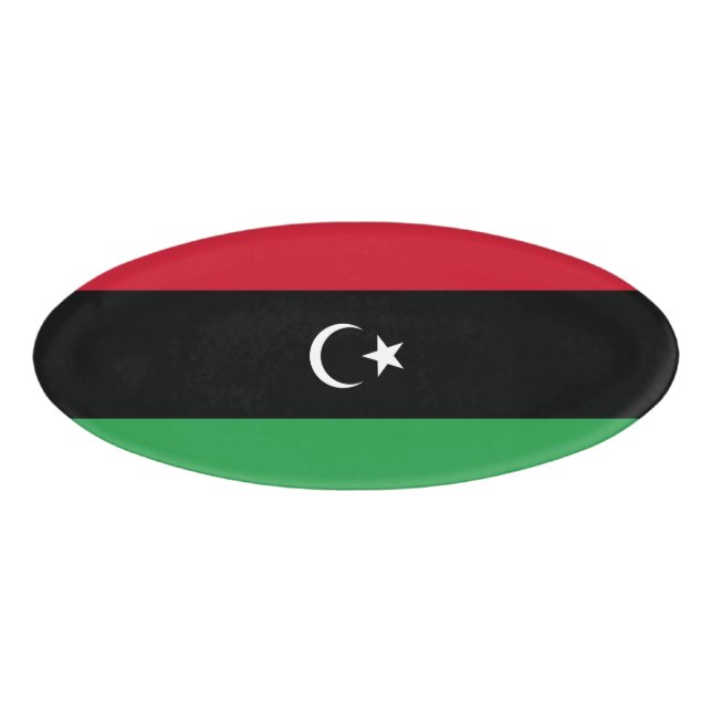Etiqueta De Nombre Bandera de Libia (Anverso)
