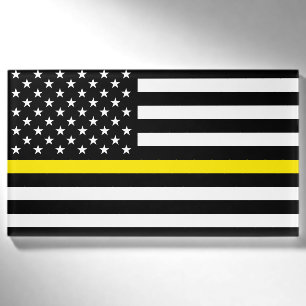 Etiqueta De Nombre Bandera de los despachadores de la línea amarilla 