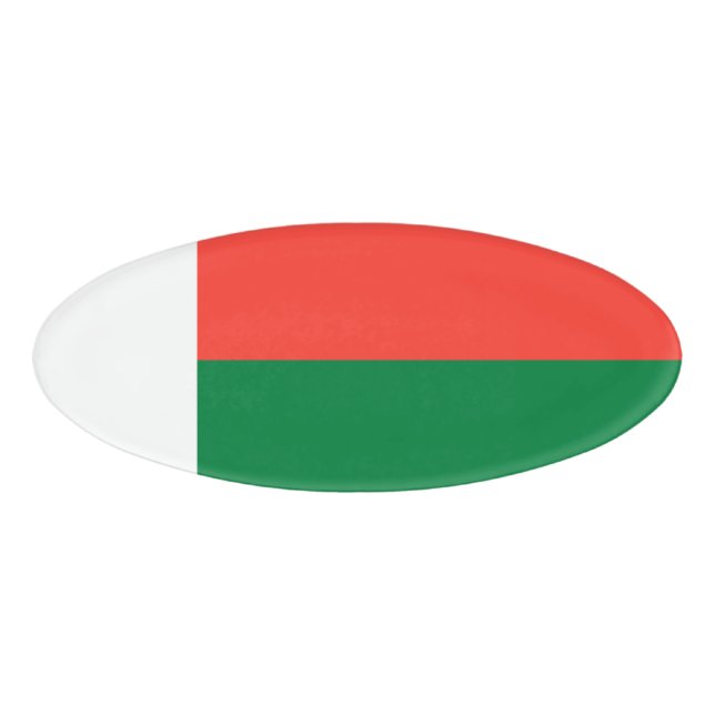 Etiqueta De Nombre Bandera de Madagascar (Anverso)