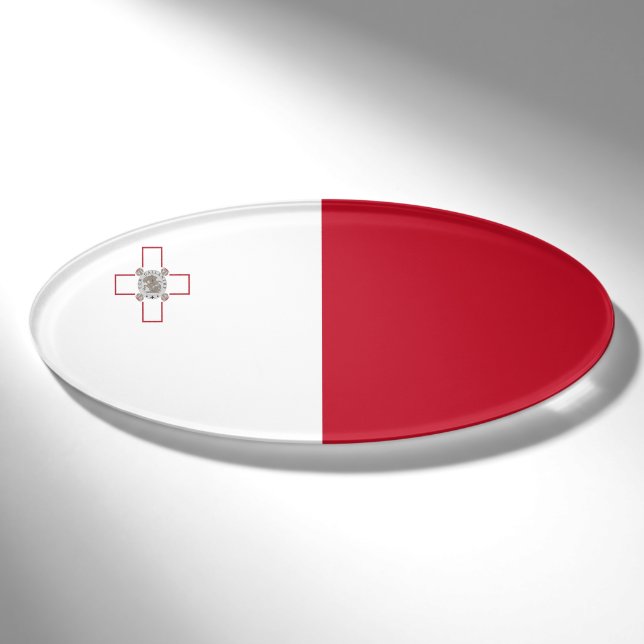 Etiqueta De Nombre Bandera de Malta (Anverso)