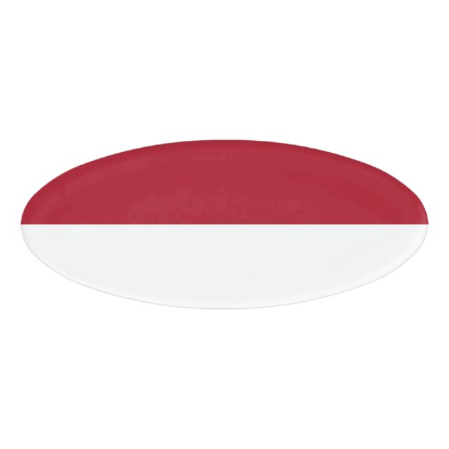 Etiqueta De Nombre Bandera de Mónaco (Anverso)