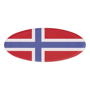 Etiqueta De Nombre Bandera de Noruega