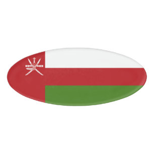 Etiqueta De Nombre Bandera de Omán