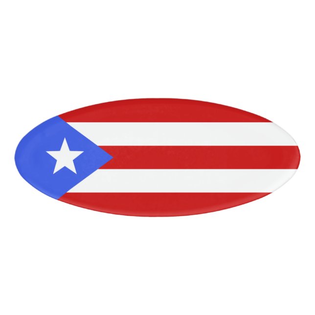Etiqueta De Nombre Bandera de Puerto Rico (Anverso)