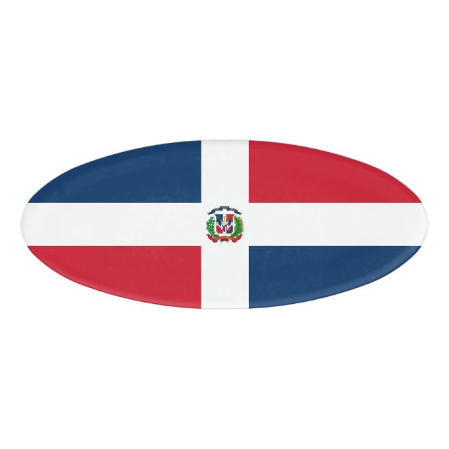 Etiqueta De Nombre Bandera de República Dominicana (Anverso)