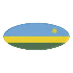 Etiqueta De Nombre Bandera de Ruanda