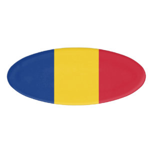 Etiqueta De Nombre Bandera de Rumania