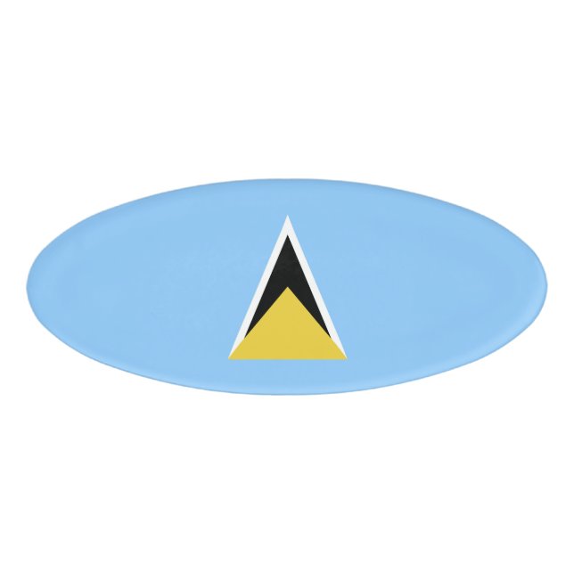 Etiqueta De Nombre Bandera de Santa Lucía (Anverso)