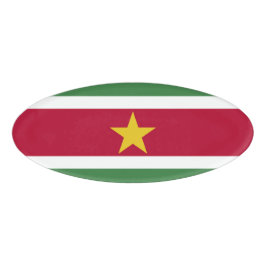 Etiqueta De Nombre Bandera de Surinam