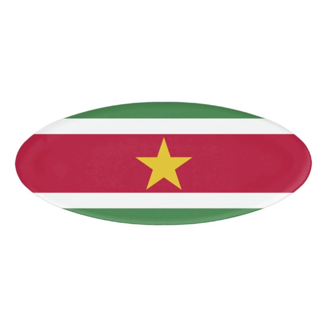 Etiqueta De Nombre Bandera de Surinam (Anverso)