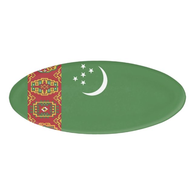 Etiqueta De Nombre Bandera de Turkmenistán (Anverso)