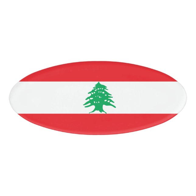 Etiqueta De Nombre Bandera del Líbano (Anverso)