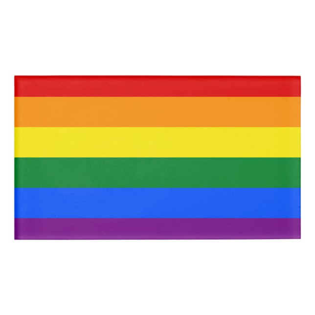 Etiqueta De Nombre Bandera del Orgullo Gay Arcoiris LGBT (Anverso)